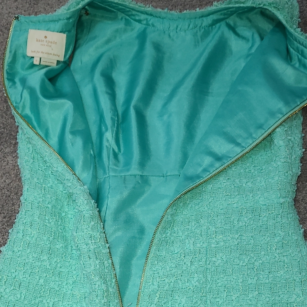 Kate Spade Textured Sleeveless Dress in Aqua - Picture 3 of 5